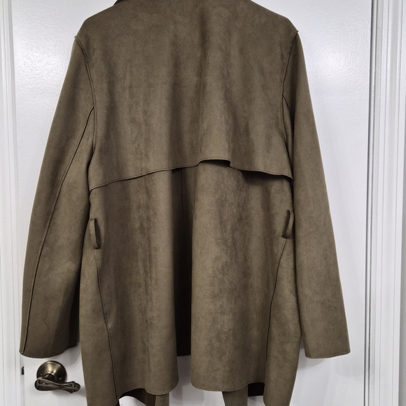 H&M Khaki Draped Trench Coat - Picture 4 of 5